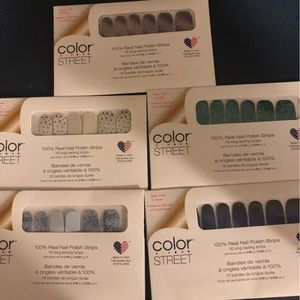 Lot of 5 color street nail polish strips